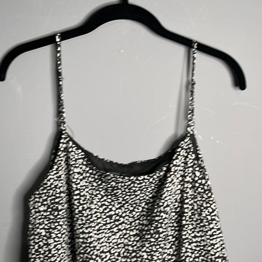 Hyvfe Black and White Leo Print Ruffle Bottom Spaghetti Strap Dress Size Small - Picture 2 of 9